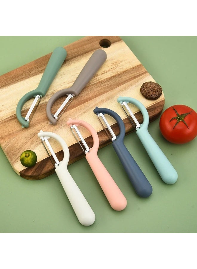 هابي هوم مقشرة خضروات وفواكه بشفرة ستانلس ستيل ومقبض بلاستيك – أداة منزلية للمطبخ لتقشير البطاطس، الجزر، الخيار والخضروات والفواكه بسهولة وسرعة – تصميم مريح وعصري للاستخدام اليومي، سهلة التنظيف، هدية مثالية للنساء والرجال، للطهي، تقديم الضيافة والمناسبات الخاصة - Image 1